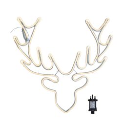 Samuel Alexander 58cm Light up Neon Flex Christmas Reindeer Head with Warm White LEDs - thumbnail 1