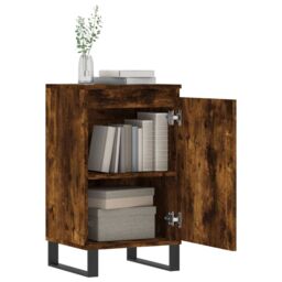 Berkfield Home Sideboard Smoked Oak 40x35x70 cm Engineered Wood in White - Size: 40 x 35 x 70 cm - thumbnail 4