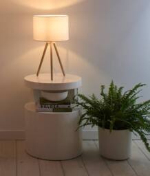 K LIVING Erice Wooden Tripod Table Lamp in Natural - thumbnail 2