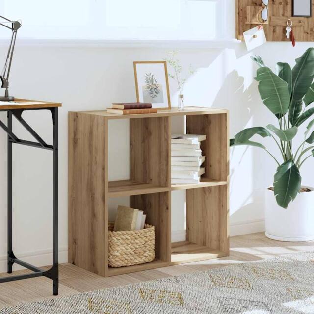 Berkfield Home Decorative Bookcase Artisian Oak 68.5x32x68.5 cm Engineered Wood in Brown - image 1