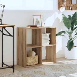 Berkfield Home Decorative Bookcase Artisian Oak 68.5x32x68.5 cm Engineered Wood in Brown - thumbnail 1