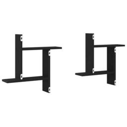 Berkfield Home Durable Wall Shelves 2 pcs Black Oak 50x12x50 cm Engineered Wood - Size: 50 x 12 x 50 cm - thumbnail 7