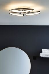 BHS Lighting Karly Chrome LED Flush Bathroom Ceiling Light in Silver - thumbnail 4