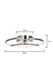 BHS Lighting Karly Chrome LED Flush Bathroom Ceiling Light in Silver - thumbnail 5