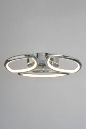 BHS Lighting Karly Chrome LED Flush Bathroom Ceiling Light in Silver - thumbnail 1