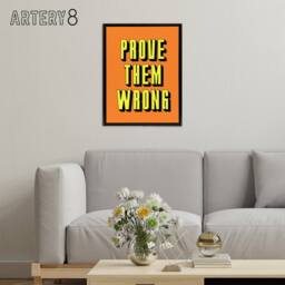 "Artery8 Prove Them Wrong Orange Yellow Motivational Black Framed Canvas Art - Size: W12"" x H16""" - thumbnail 3