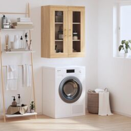 Berkfield Home Wall Mounted Cabinet Sonoma Oak 69.5x34x90 cm in Brown - thumbnail 1