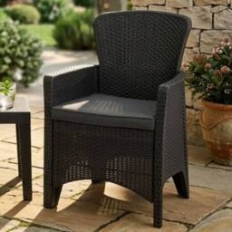 HOME LUXE INTERIOR Oxford Charm Bistro Set - 3pc Garden Furniture Set with Armchairs in Black - thumbnail 6