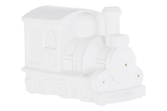 Orsina Kids Train Night Light, Colourful Ceramic Engine Design With Soft Glow Effect, Creates A Comforting Bedtime in White - image 1