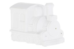 Orsina Kids Train Night Light, Colourful Ceramic Engine Design With Soft Glow Effect, Creates A Comforting Bedtime in White