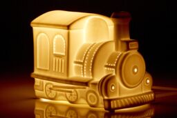 Orsina Kids Train Night Light, Colourful Ceramic Engine Design With Soft Glow Effect, Creates A Comforting Bedtime in White - thumbnail 3