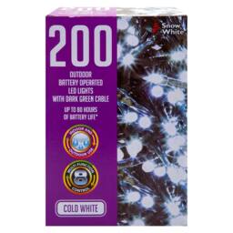 VFM e-Store Christmas Cold White String Lights 200 Bulbs 12m 50cm Lead X 1