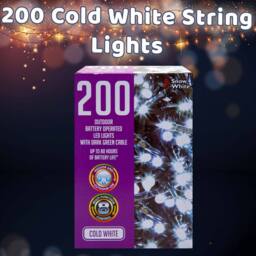 VFM e-Store Christmas Cold White String Lights 200 Bulbs 12m 50cm Lead X 1 - thumbnail 3