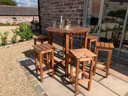 Charles Taylor Trading Alfresco Bar Set Six Seater in Brown - thumbnail 2