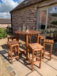 Charles Taylor Trading Alfresco Bar Set Six Seater in Brown - thumbnail 1