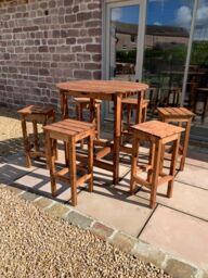 Charles Taylor Trading Alfresco Bar Set Six Seater in Brown - thumbnail 4