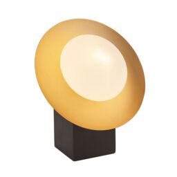 Loops Pebble Glass Table Lamp Light - Gold & Bronze Metalwork - Opal Glass Shades in Clear