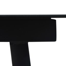 Berkfield Home Garden Dining Table Black 150x80x74 cm Steel & Glass - Size: 150 x 80 x 74 cm - thumbnail 3