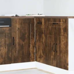 Berkfield Home Kitchen Base Cabinet Kalmar Smoked Oak Engineered Wood in Brown - thumbnail 2