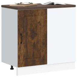 Berkfield Home Kitchen Base Cabinet Kalmar Smoked Oak Engineered Wood in Brown - thumbnail 1