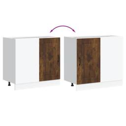 Berkfield Home Kitchen Base Cabinet Kalmar Smoked Oak Engineered Wood in Brown - thumbnail 8