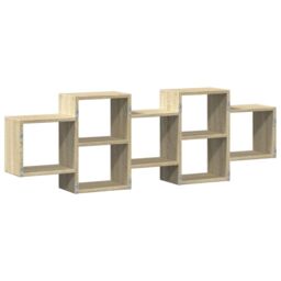 Berkfield Home Wall Shelf Sonoma Oak 129x18x42 cm Engineered Wood in Brown - Size: 129 x 18 x 42 cm - thumbnail 6