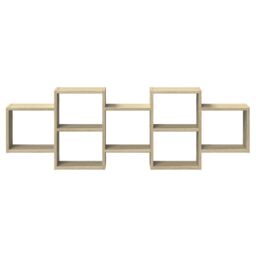 Berkfield Home Wall Shelf Sonoma Oak 129x18x42 cm Engineered Wood in Brown - Size: 129 x 18 x 42 cm - thumbnail 4
