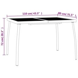 Berkfield Home Garden Table Anthracite 110x80x72 cm Steel Mesh in Black - Size: 110 x 80 x 72 cm - thumbnail 7