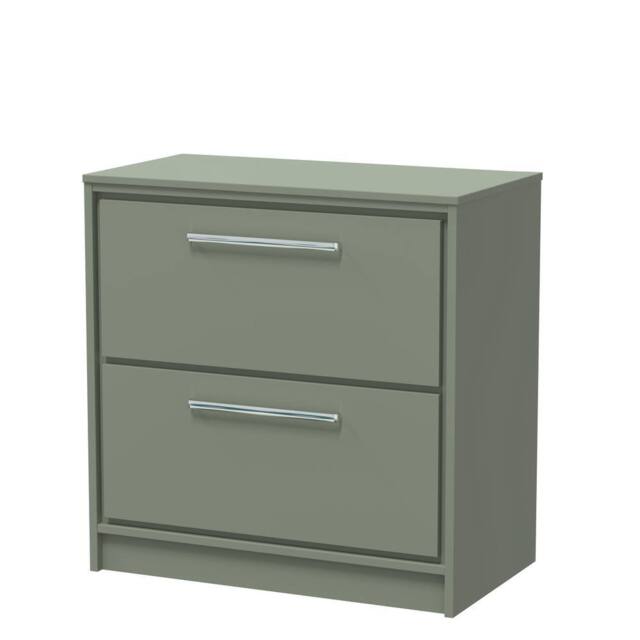 Balterley 800mm Floor Standing 2-Drawer Vanity with Worktop - Fern Green - image 1