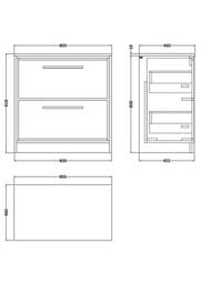 Balterley 800mm Floor Standing 2-Drawer Vanity with Worktop - Fern Green - thumbnail 2