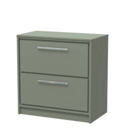 Balterley 800mm Floor Standing 2-Drawer Vanity with Worktop - Fern Green - thumbnail 1