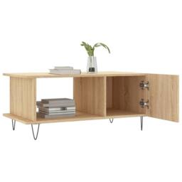 Berkfield Home Decorative Coffee Table Sonoma Oak 90x50x40 cm Engineered Wood in Light Tan - Size: 90 x 50 x 40 cm - thumbnail 4