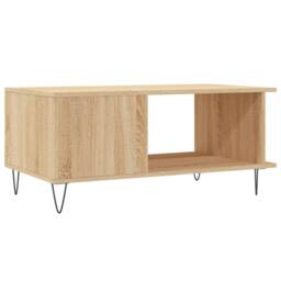 Berkfield Home Decorative Coffee Table Sonoma Oak 90x50x40 cm Engineered Wood in Light Tan - Size: 90 x 50 x 40 cm - thumbnail 8