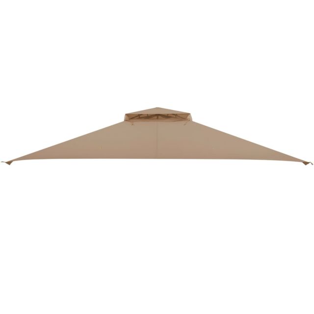 Costway 368 x 303cm Double Tiered Canopy Replacement Top w/ Air Vent in Brown - Size: 368 x 303 cm - image 1