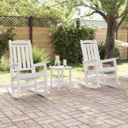 Berkfield Home Garden Rocking Chairs 2 pcs White 70x92x107.5 cm HDPE - thumbnail 1