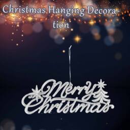 VFM e-Store Christmas Merry Christmas Hanging Decoration 14cm x 20cm White X 1 - Size: 14 cm x 20 cm - thumbnail 3