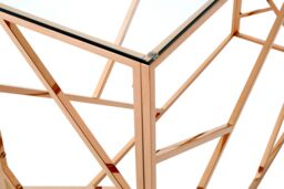 Orsina Stylish Rose Gold Geometric Console Table, Versatile Hallway Table, Easily Maintained Living Room Table - thumbnail 5