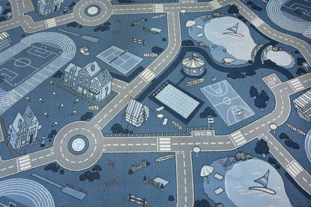 RugsX Anti-Slip Wall-To-Wall Rug in Blue - Size: 100 cm x 150 cm - image 1