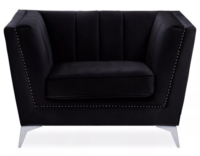 Orsina Hansa Velvet Chair in Black - image 1