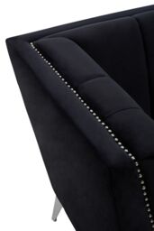 Orsina Hansa Velvet Chair in Black - thumbnail 2