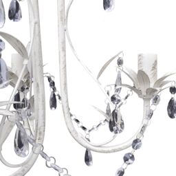 Berkfield Home Crystal Pendant Ceiling Lamp Chandeliers 2 pcs Elegant White - thumbnail 5