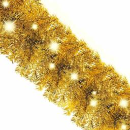 Berkfield Home Cosy Christmas Garland with LED Lights 10 m Gold - thumbnail 6