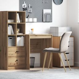 Berkfield Home Writing Desk Artisan oak Engineered wood 60 x 50 x 76 cm in Brown