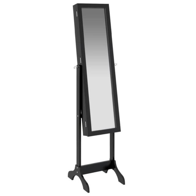 Berkfield Home Free-Standing Mirror Black 34x37x146 cm - Size: 34 x 37 x 146 cm
