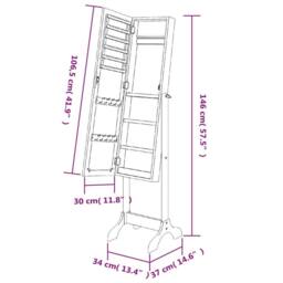 Berkfield Home Free-Standing Mirror Black 34x37x146 cm - Size: 34 x 37 x 146 cm - thumbnail 9