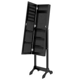 Berkfield Home Free-Standing Mirror Black 34x37x146 cm - Size: 34 x 37 x 146 cm - thumbnail 5