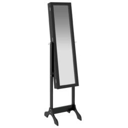 Berkfield Home Free-Standing Mirror Black 34x37x146 cm - Size: 34 x 37 x 146 cm - thumbnail 1