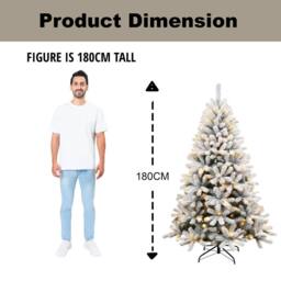 Shatchi 6Ft Pre-Lit Yukon Snow Pine Christmas Tree with 160 Warm White LEDs, 550 tips - thumbnail 8