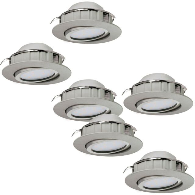 Loops 2 PACK 3 PACK Flush Ceiling Downlight Satin Nickel Plastic 6W Built in LED in Metallics - image 1