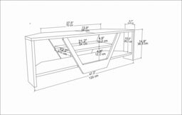 Decorotika Sares Corner TV Stand TV Unit for TVs up to 55 inch in Light Brown - thumbnail 6